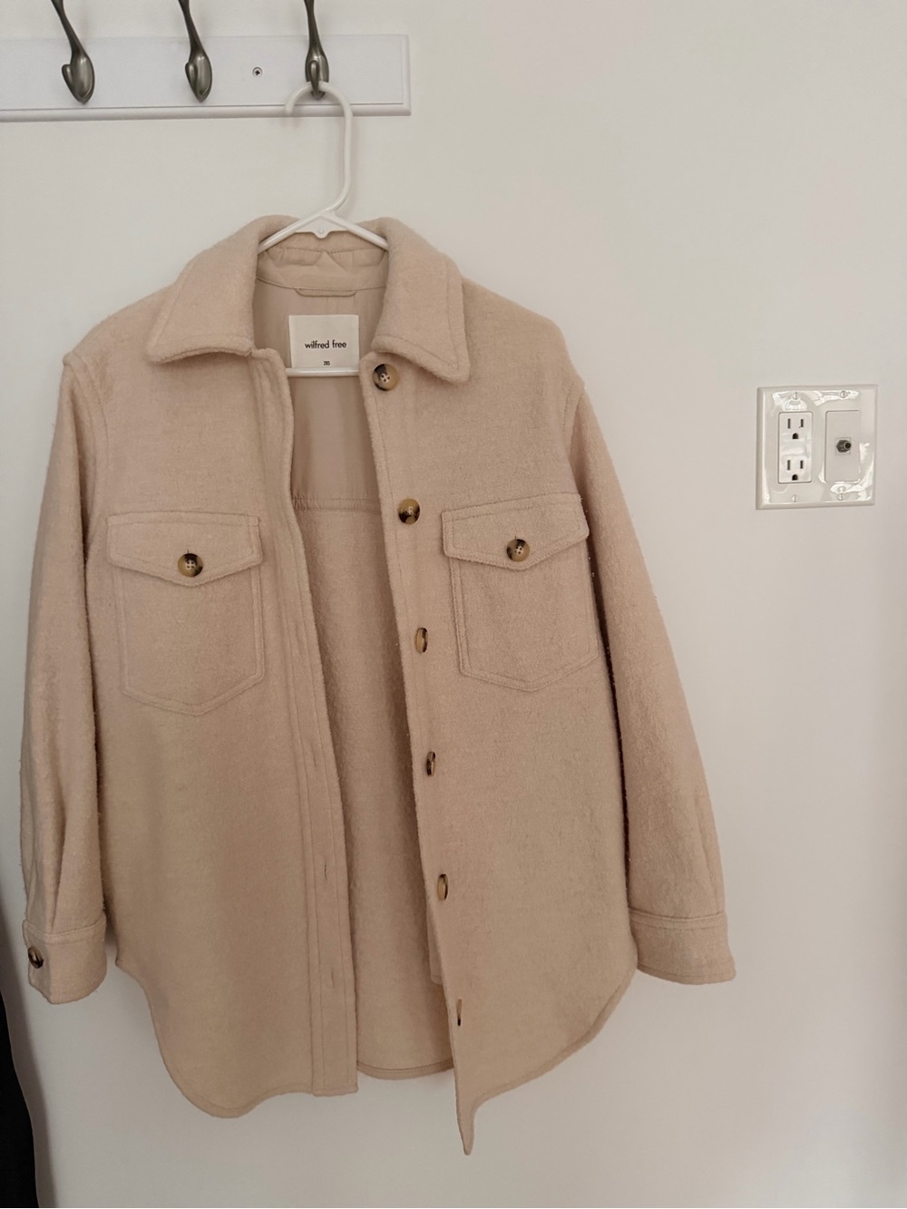 Wilfred Cream Wool-Blend Utility Shacket